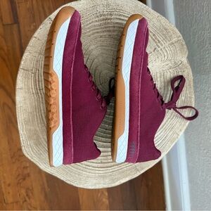 NOBULL Women's Canvas Training Shoes in Burgundy and White